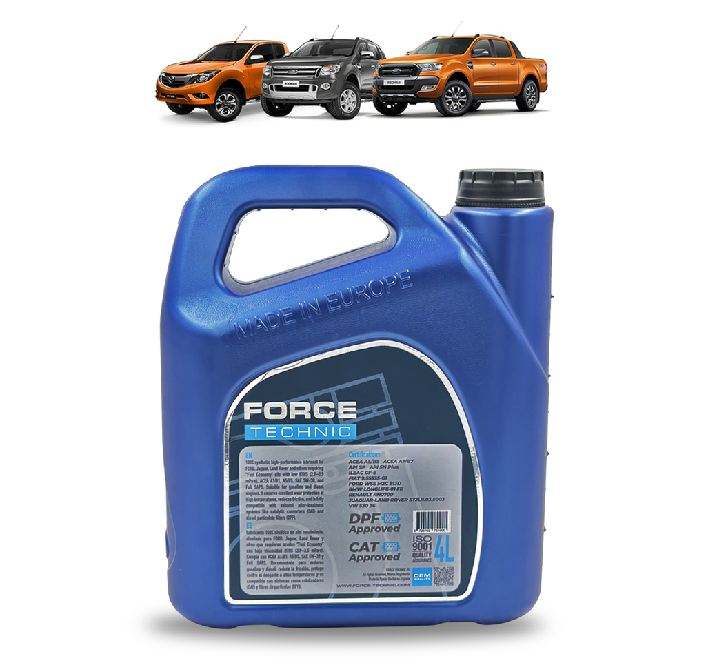 0799192731990 ACEITE MOTOR 5W30 SINTETICO (4Lt) FORD, MAZDA RANGER : TRANSIT : BT50 13-23 2.2 : 3.2 FORCE TECHNIC 3.webp