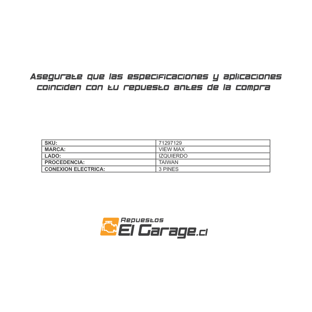 71297129 ESPEJO RETROVISOR ELECTRICO SIN LUZ CROMADO PILOTO 4.webp