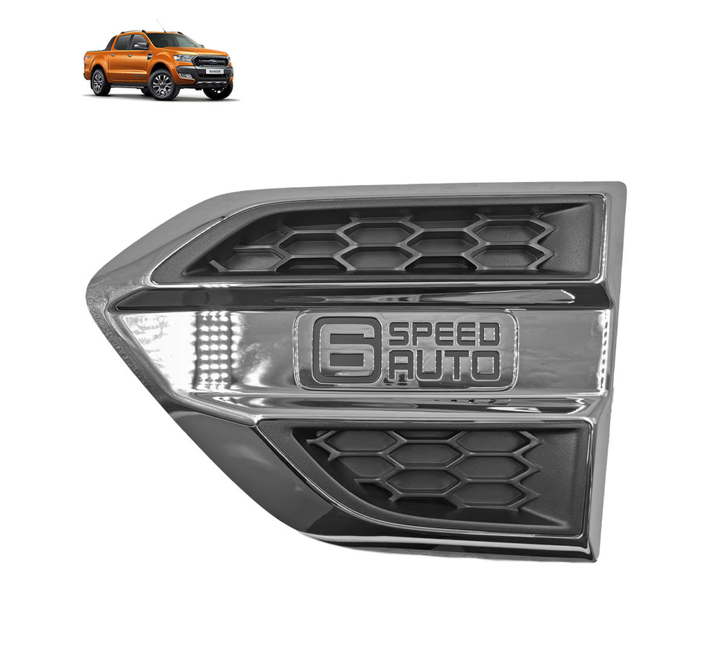 EMBLEMA LOGO TAPABARRO CROMO PILOTO 2.2 / 3.2 RANGER 17-22