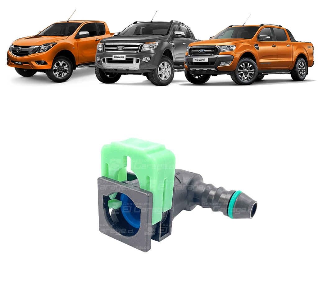 CLIP CONECTOR MANGUERA COMBUSTIBLE VERDE/AZUL 2.2 / 3.2 RANGER / TRANSIT / BT50 13-22