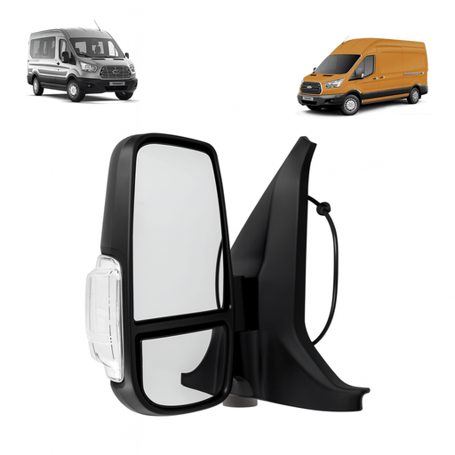 [68789144763834] ESPEJO RETROVISOR MANUAL LUZ CROMO PILOTO 2.2 TRANSIT 14-23